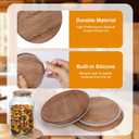 4 PCS 1 Gallon Mason Jar Lids Wooden Fits 3.7 Inch Inner Dia Replacement Mason Jar Lids Ball Glass Jar Lids Wooden Lid with Silicone Seal Canning Jars Lids Only for 1 Gallon Jars(4, Natural Acacia)