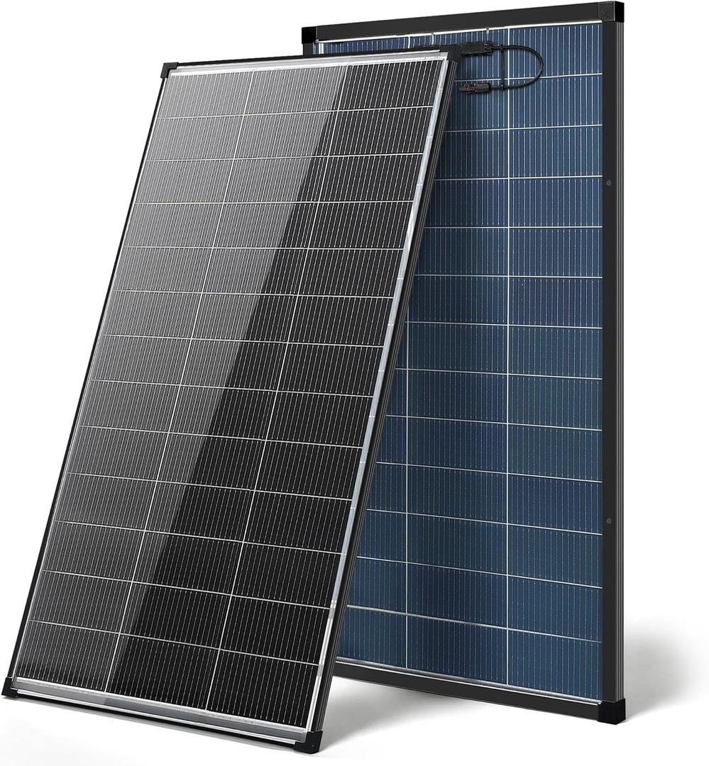 Solar Panels, 200w bifacial n Type 18bb A+ Grade Solar Module IP68 Waterproof 25% high Efficiency Solar Cell 200 watt Solar Panel 12v for Off Grid RV Boat Rooftop Camper (200W Bifacial)