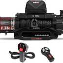X-BULL Electric Winch 13000 lb. Load Capacity with 79ft Synthetic Rope and Hawse Fairlead 12V IP68 Waterproof, Wired and Wireless Remote for 4WD 4x4 Off-Road Vehicle Truck Jeep