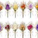 12/24 PCS Charming Dried Flowers Bouquet for Vase Various Dried Wildflowers with Stems Mini Handmade Wildflowers Natural Real Flowers Bulk Flowers Craft (Forget Me Not, 12 PCS)