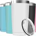 8 Pack 20oz Tumbler Vacuum Insulated Travel Mug with Lids, Stainless Steel Double Wall Bulk Cup for Home, Office, Outdoor Suitable for Vehicle Cup Holders