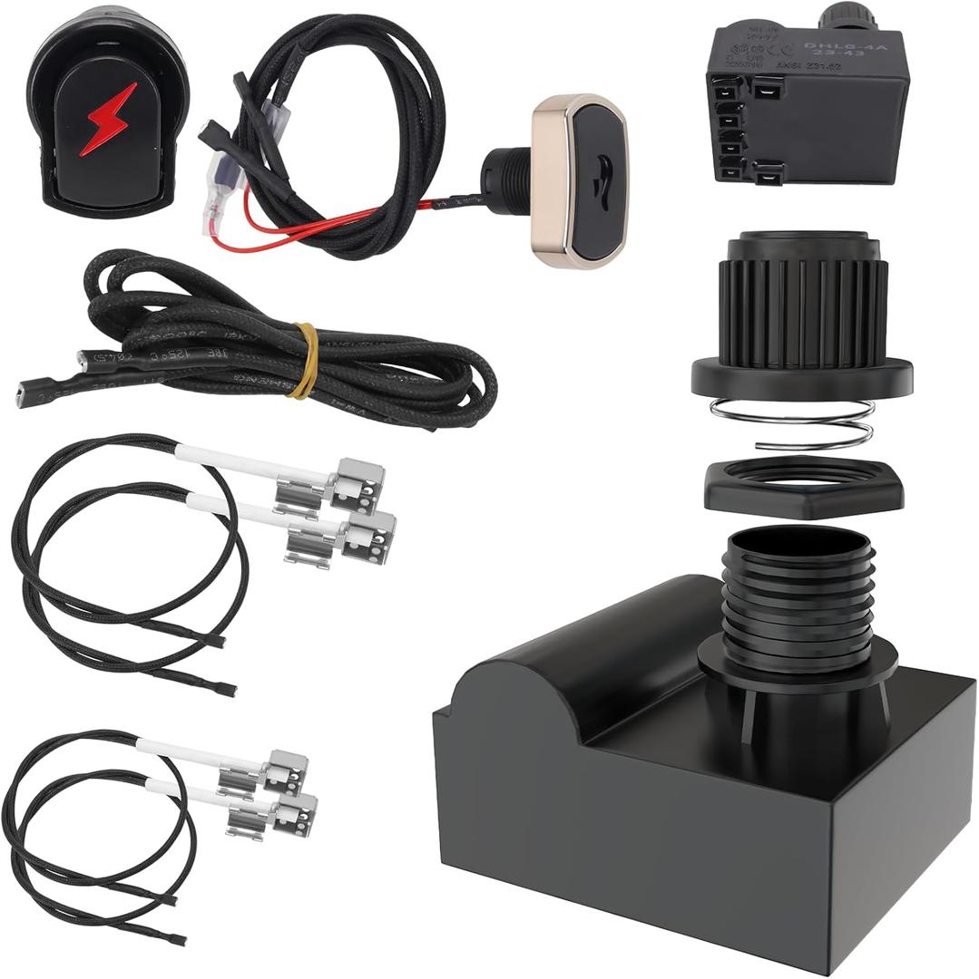 4 Outlet G511-0055-W1 Grill Igniter Kit for Charbroil Igniter Replacement Charbroil Ignition Switch 80018343,Electronic Ignition Module w/ Wires&Push Buttons for Charbroil Grill Parts Surefire Ignitor