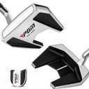 PGM Golf Standing Putter - Golf Putter for Men and Women - Mallet Putter with Stable Low Center of Gravity & Alignment Aid - Left Handed (35") 3 degrees