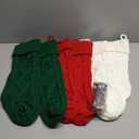 XIMISHOP 6PACK Christmas Stockings,18Inches Large Cable Knitted Stocking Personalized Xmas Hanging Stocking Decorations with Name Tags for Holiday Christmas Party Family Decor (Red White Green)