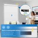 Motorized Blinds with Remote, [Free Solar Panels] Cordless Smart Blinds with Valance Cover, Blackout Electric Blinds with Remote Control, Automatic Roller Shades for Windows White 42" W x 72" H