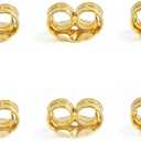 Orgrimmar 14K Gold Plated Earring Backs Yellow Ear Locking for Stud Ear Rings (3 Pairs)