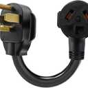 Eversimpleinc 3 Prong to 4 Prong Dryer Plug Adapter, Connects 3-Prong Old Dryer to 4 Prong New Dryer Receptacle, NEMA 14-30P to 10-30R 4-Prong Dryer Outlet Adapter, 30A 125/250V, STW 10AWG