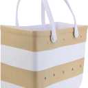 COJU Rubber Tote Bag Waterproof Large Tote Bag for Beach Poolside Travel (Beige)