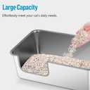 Stainless Steel Cat Litter Box, 23.6" L x 15.7" W x 8" H XXL Extra Large Semi Enclosed Removable Metal Litter Tray with High Sided Enclosure, Scoop, Anti-Leakage, Non-Sticky, Easy Cleaning