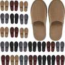 Geyoga 24 Pairs House Slipper for Guest Washable Reusable Soft Non Slip Disposable Slipper for Travel Hotel Spa Wedding Party Shoeless Home Coral Fleece (Large, Dark Color)