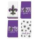 Artoid Mode Iris Perty Cary Mardi Gras Kitchen Towels Dish Towels, 18x26 Inch Farmhouse Decoration Cleaning Set of 4