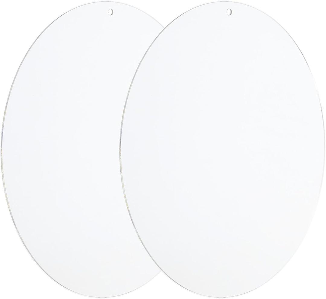 PATIKIL 11.8" Dia. Acrylic Circles, 2 Pack Round Clear Plastic Sheet Ornament Cake Disk Transparent Blank Sign Decoration for Crafting Painting DIY Christmas