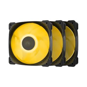 Squama 3805 RGB PWM Fan - Black  120 x 38mm - 3 Pack - High Performance  Ball Bearing- PWM - (GEO-S3805B-3)