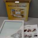 3 Pack Glass Corner Shower Shelves, Tempered Floating Glass Shelves Wall Mount, Shower Caddy Organizer, Bathroom Corner Shelf with Zinc Alloy Brackets for Bathroom, Kitchen, Living Room