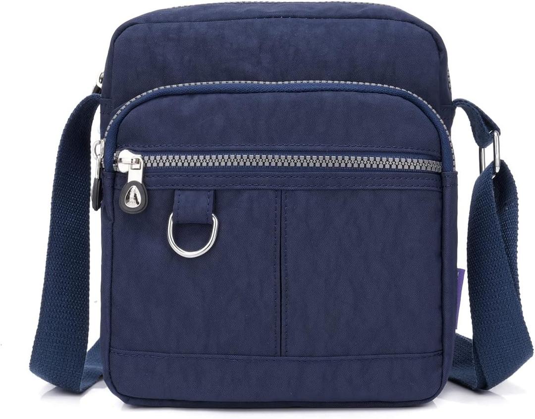 Casual Nylon Crossbody Purse Bag Waterproof Lightweight Shoulder Bag for Women Handbag (Dark Blue)