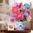 Airpark Mothers Day Gifts Pop Up Flower Card, 3D Peony Bouquet Mothers Day Cards for Mom Women, Birthday, Thank You, Teacher Appreciation Gifts, Floral Card with Envelope & Note