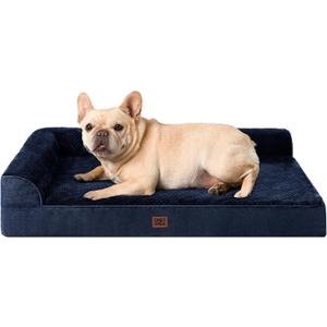 EHEYCIGA Orthopedic Dog Bed Medium Size Dogs, Memory Foam Dog Bed with Washable Removable Cover, Waterproof Pet Sofa Couch for Crate with Nonskid Bottom, 30x20x6, Navy Blue