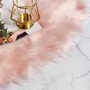 HYSEAS Faux Sheepskin Fur Area Rug Pink, 2x3 Feet, 2 Pack, Fluffy Soft Fuzzy Plush Shaggy Carpet Throw Rug for Indoor Floor, Sofa, Chair, Bedroom, Living Room, Home Decoration