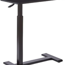 Adjustable Side Table with Hidden Wheels, Multi-Functional Mobile Bedside Table for Home and Office Use, Rolling Laptop Desk with Tray(White)