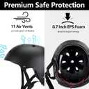 Kids Bike Helmet Set,CPSC Certified with Knee Elbow Wrist Pads Guards,Toddler Adjustable Black Helmet for Ages 2-3-5-8 Girls Child,Sports Protective Gear Set for Bicycle Skate Scooter,  18"-22"