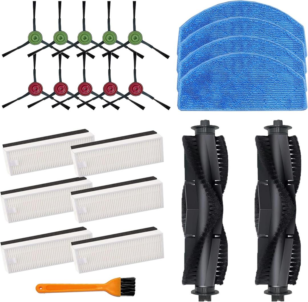 Replacement Parts for Tikom G8000,for Tikom G8000 Pro, for HONITURE G20 Robot Vacuum Cleaner Spare Parts Accessories, 2 Main Roller Brush, 10 Side Brushes, 6 Hepa Filters, 4 Mop Pads Replacement Parts for Tikom G8000,for Tikom G8000 Pro, for HONITURE G20 Robot Vacuum Cleaner Spare Parts Accessories, 2 Main Roller Brush, 10 Side Brushes, 6 Hepa Filters, 4 Mop Pads