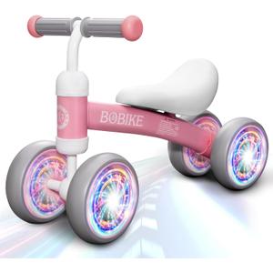 Baby Balance Bike Toys for 12-36 Months Kids Toy Boy and Girls Gifts Toddler Best First Birthday Gift Children Walker No Pedal Infant 4 Wheels Bicycle (Pink)