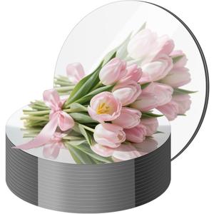 20PCS Round Mirrors for Centerpieces, Circle Mirror Centerpieces for Tables, Acrylic Mirror Tiles for Wall Table Wedding Centerpieces Mirror Plates for Candle Christmas Decorations DIY Craft (8inch)
