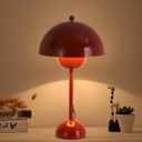 COSYLUX Modern Small Table Lamp for Bedroom, Cute Dome Shade Reflecting Light Reading Lamp for Living Room, Kid's Room, Study, Office, Beside Bedside Nightstand Desk Lamp(Dark Red/Burgundy)