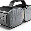 BUGANI Shock Bluetooth Speaker, Portable Bluetooth 5.3, Waterproof, 60W Super Power, Outdoor Speaker, Black(New Model)