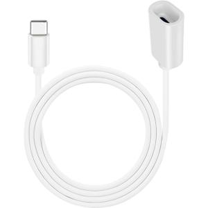 Long Type C Extension Cable, USB C Male to Female Extender Cord Compatible with Ring Pan-Tilt Indoor Cam (2024 Release) Mag-Safe Charger iPhone16 /15 (White, 20FT)