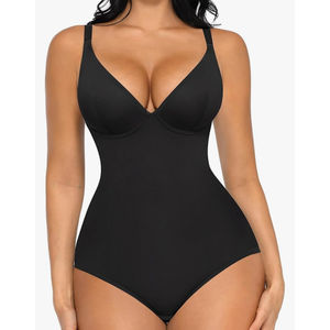 FeelinGirl Shapewear Bodysuits for Women Tummy Control Body Suits Deep V Neck Corset Body Shaper Tops XXL