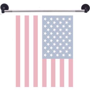 YYST Magnetic Garden Flag Hanger Adjustable Flag Holder Banner Pole On The Metal Door or Ferrous Surface, or White Board 15" to 29" (Black)