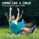 Portal Hammock Camping Chair Folding Rocking Chair Portable Swinging Chair with Cup Holder for Outdoor Lawn Backyard Patio Car Camp Sports Concerts,Support 350 lbs Blue