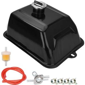 RUTU Metal Gas Tank ATV Fuel Tank Petrol Tank with Cap for 150cc 200cc 250cc ATV Quad 4 Wheeler Buggy Go Kart Taotao Sunl - 4L