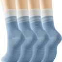 GUUNIEE Pilates & Yoga Socks for Women with Non-Slip Grip for Barre, Ballet,Hospital & Barefoot Workout 2/4 Pairs Breathable (Blue)