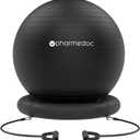 Pharmedoc Yoga Ball Chair with Base & Bands for Home Gym Workout, Pregnancy & Birthing Ball