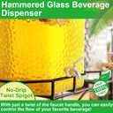 2 Pack 5 Gallon Glass Water Drink Dispenser for Party, Hammered Glass Beverage Dispenser, Water Jug Container with Stainless Steel Spigot for Parties, Weddings, Catering, Lemonade, Iced Tea