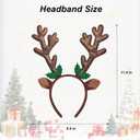 2 x CHUN-YAN Christmas Reindeer Antlers Headband - Deer Antlers Headbands for Christmas Hair Accessories - Reindeer Headbands for Women Holiday Party Favors Supplies