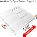 Bamboo Spice Drawer Organizer, (Need 3.1 Deep Drawer) Expandable 4 Tier Spice Rack for Cabinet (From 12" to 23" Wide), Seasoning Storage Insert, Spice Organizer for Drawer,Jars Not Included