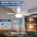OOWOLF Ceiling Fan with Light and Remote, Low Profile Flush Mount Bladeless Ceiling Fan, 3 Color 3000-5000K, Dimmable LED Light, 3 Wind Speeds, Timer & Memory Function, Quiet Small Ceiling Fan 20.5"