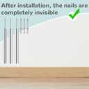 Yaocom 500 Pieces Double-Head Skirting Thread Seamless Nails Non-Marking 2 Sided Invisible Special Hidden Nails with 5 Installation Barrels for Skirting