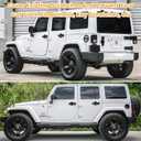 E-cowlboy Door Handle Cover Inserts+Tailgate Handle Cover+Recess Guard for 2007-2018 Jeep Wrangler JK JKU Sports Sahara Freedom Rubicon Unlimited Exterior Accessories (Black 15PCS)