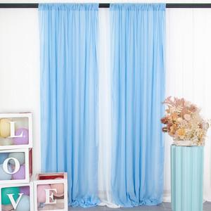 DUOBAO Light Blue Chiffon Backdrop for Wedding Ceremony - 2-Pack Flowy Sheer Drapes for Indoor/Outdoor Events