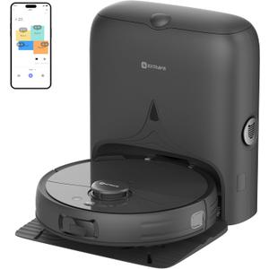 Robot Vacuum and Mop, V5 Self-Emptying 8500Pa Suction, Pet Hair Tangle Cutter, 75-Day Capacity, Cat Laser, All-in-One Station, Robotic Vacuum Cleaner for Pet Hair, Hard Floors, Tile, Carpet (Black)