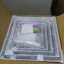 10 Pcs White Acrylic Buffet Risers with Mini Sign and Marker, Food Display Stands for Buffet Table Party Catering Dessert Jewelry Collectibles, Acrylic Cube Nesting Boxes with Hollow Bottoms 8 Sizes (10" 9" 8" 7" 6" 5" 4" 4" 3" 3")