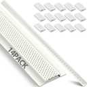 14 Pcs Continuous Soffit Vent - 301, 1-3/4" Vented, 72" Length with 15 Pcs Connector Clips, PVC