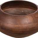 Bloomingville Modern Round Wood Bowl, Walnut Finish
