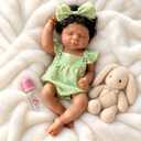 18 Inch Black Reborn Baby Doll, Washable Full Vinyl Sleeping Girl
