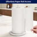 Jesginboo Paper Towel Holder Countertop, White Kitchen Paper Towels Holder, Paper Roll Holder with Weighted Base