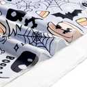 Newborn Baby Halloween Receiving Blanket Stretchy Knit Swaddle Set with Matching Headband and Beanie (Grey)